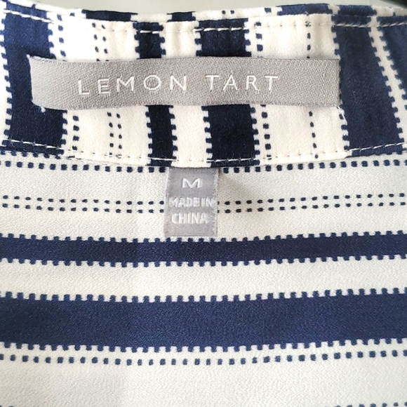 Lemon Tarte Button Front Top in Blue/White Stripes (M) - Picture 3 of 4